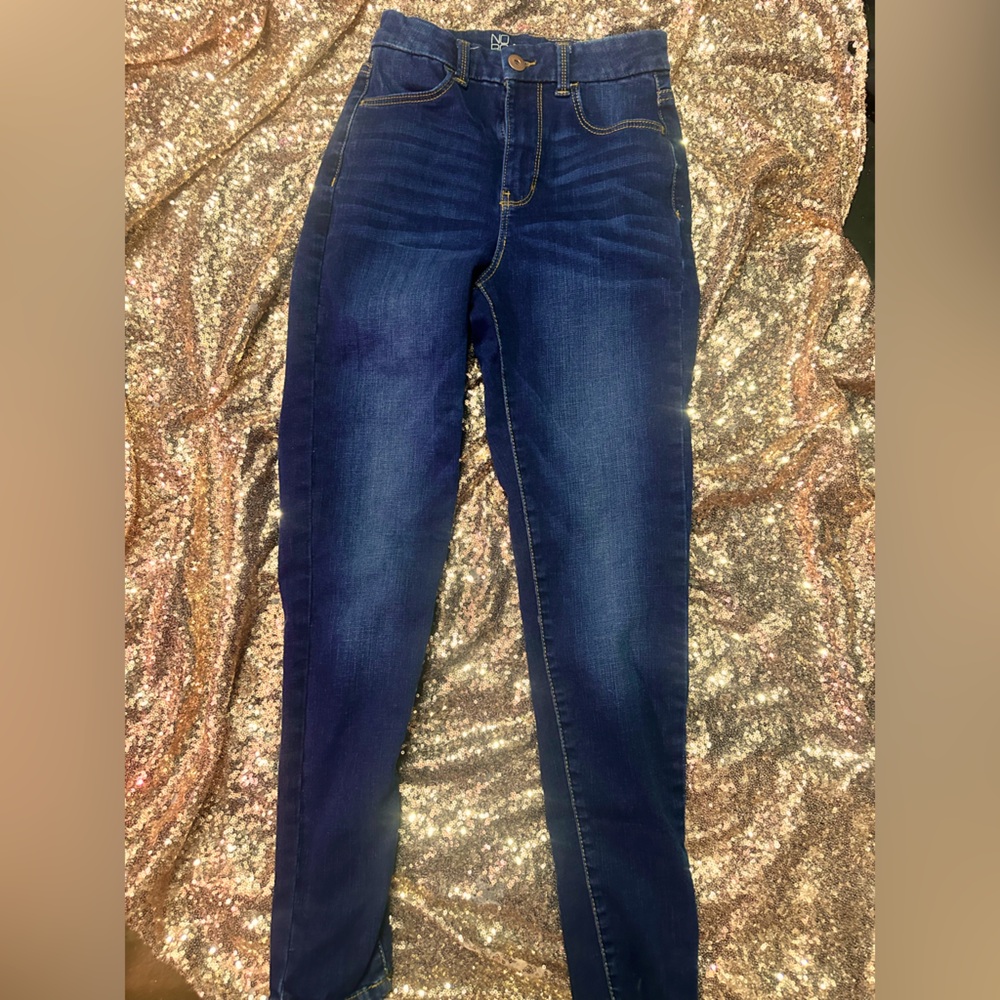 Juniors as 5 super high rise dark wash denim jeans